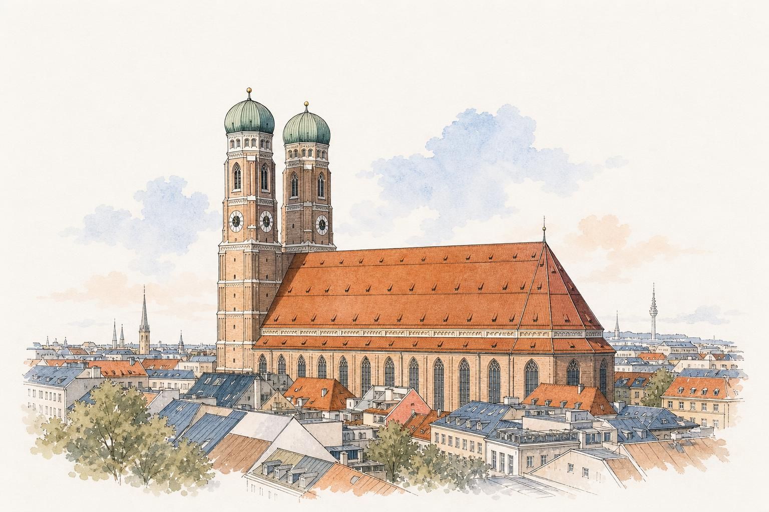 Иллюстрация города Munich