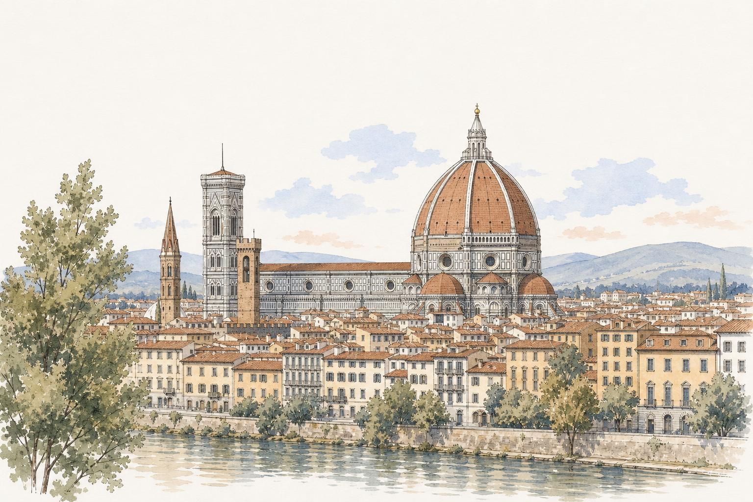 Иллюстрация города Florence